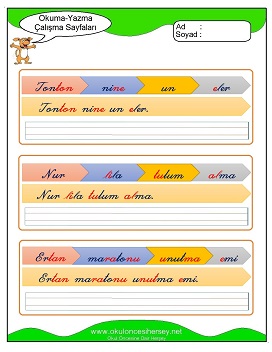 u sesi Grubu Çalışma Sayfaları